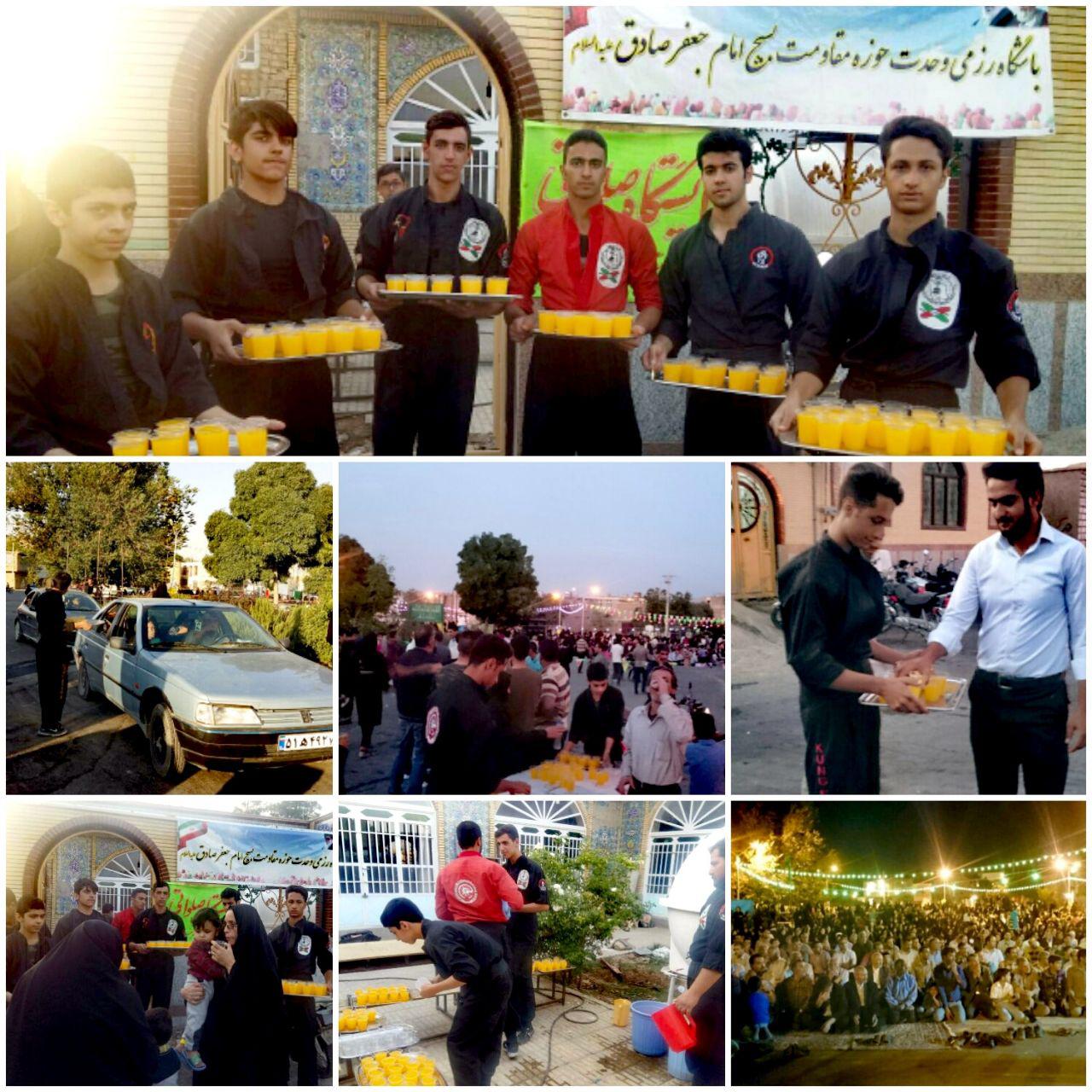 برپایی ایستگاه صلواتی توسط رزمی کاران شهرستان اقلید